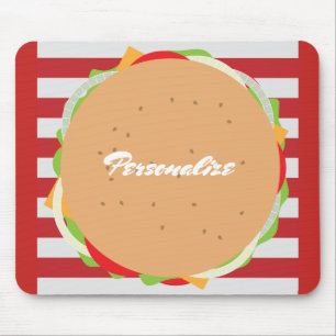 Hamburger cheeseburger cute cafe マウスパッド