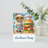 Hamburger for Beach Party for Cat Lovers ポストカード (スタンド正面)