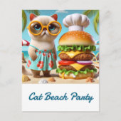 Hamburger for Beach Party for Cat Lovers ポストカード (正面)