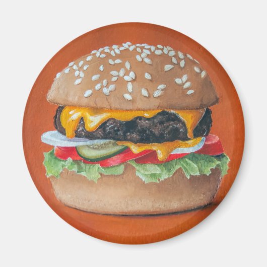 Hamburger Illustration magnets マグネット (正面)