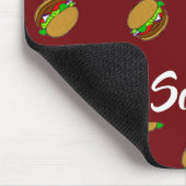 Hamburger pattern on maroon マウスパッド (コーナー)