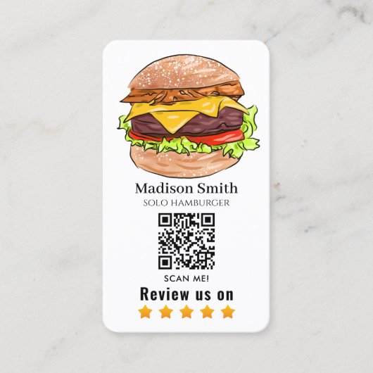 hamburger  review QR Code  名刺 (正面)