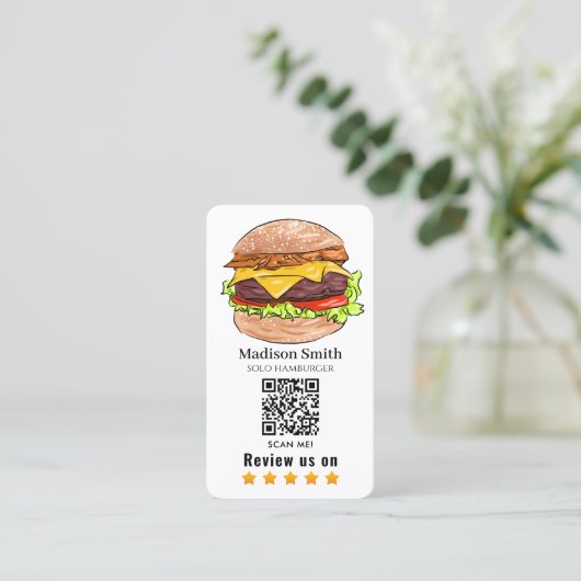 hamburger  review QR Code  名刺 (スタンド正面)