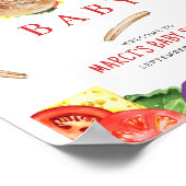 Hamburgers and Bottles Oh Baby Shower Welcome ポスター (角)