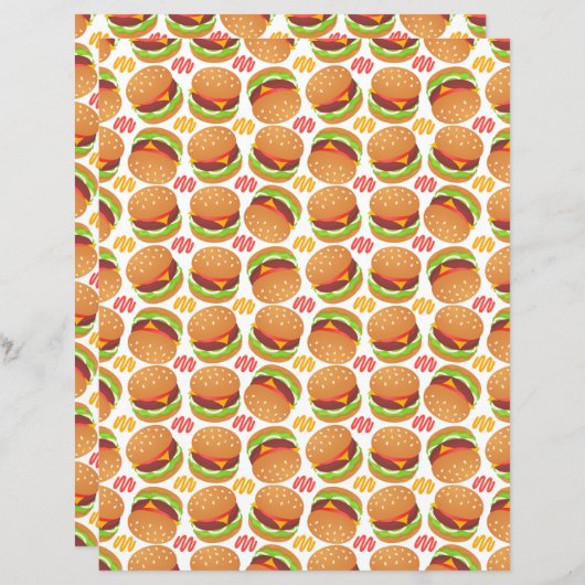Hamburgers Scrapbook Paper (正面/裏面)