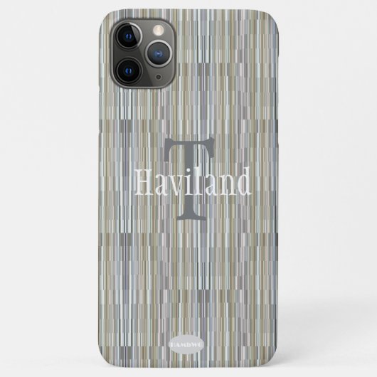 HAMbWGグレイ金ゴールドグラデーションモノグラム Case-Mate iPhoneケース (裏面)