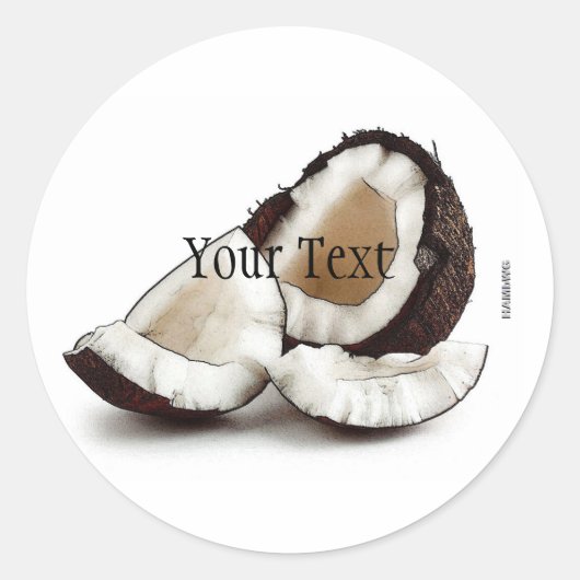 HAMbWGココナッツシール – 文字ボックス ラウンドシール (正面)