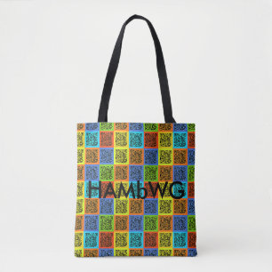 HAMbWGトート- 4色QR（ロゴ付き） トートバッグ