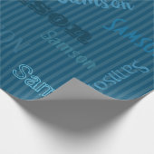 HAMbWGネームティール（緑がかった色）ストライプ ラッピングペーパー (角)