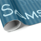 HAMbWGネームティール（緑がかった色）ストライプ ラッピングペーパー (ロールコーナー)