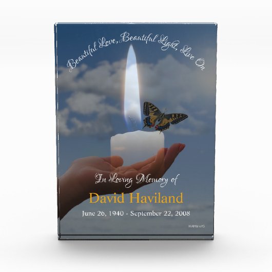 HAMbWGハンドホールディングキャンドルと蝶 フォトブロック (正面)