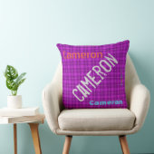 HAMbWGバニティピロー – 名前を追加 – Violet Plaid クッション (椅子)