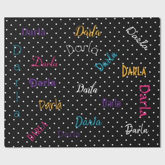 HAMbWGパーソナライズされた水玉模様ブラック ラッピングペーパー (フラット)