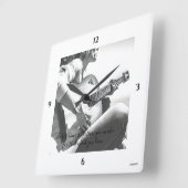HAMbWGメスギタリストテーマウォールクロック スクエア壁時計 (傾斜)