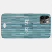 HAMbWGライトティール(緑がかった色)グラデーションモノグラム Case-Mate iPhoneケース (裏面(横))