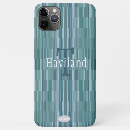 HAMbWGライトティール(緑がかった色)グラデーションモノグラム Case-Mate iPhoneケース (裏面)