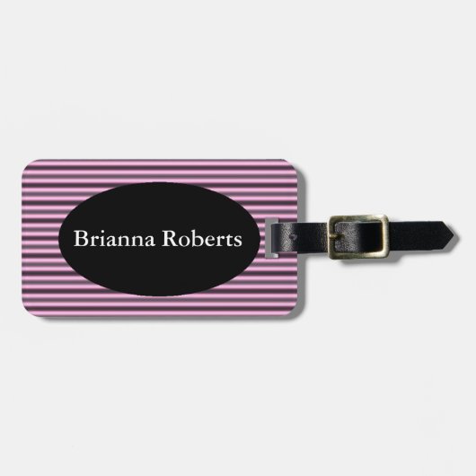 HAMbWGラゲッジタグ付き/レザーストラップ – ネオンピンク ラゲッジタグ (正面横)