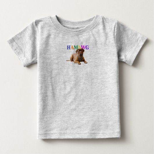 HAMbWG男の赤ちゃんロゴw Mugsy ベビーTシャツ (正面)