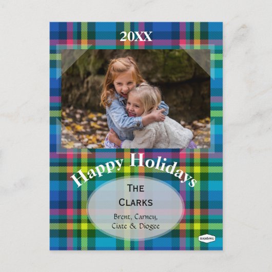 HAMbWG のプレイド ホリデー ポストカード (正面)