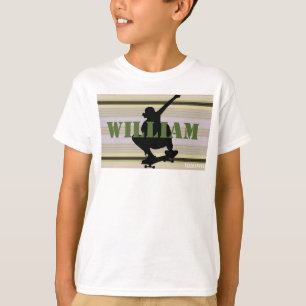 HAMbWG – オクラストライプとスケートボーダー Tシャツ