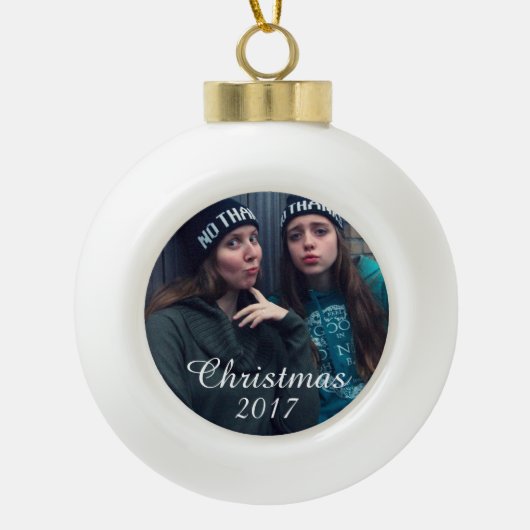 HAMbWG – クリスマスバルブ – あなたのイメージ セラミックボールオーナメント (正面)