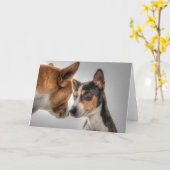 HAMbWG – グリーティングカード – 2犬 (黄色い花)