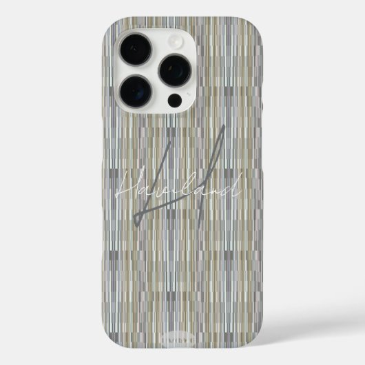 HAMbWG グレーゴールドグラデーションモノグラム Case-Mate iPhoneケース (裏面)