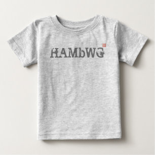 HAMbWG – グレー/グレープルオーバーフード付きスウェットシャツ ベビーTシャツ