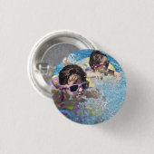 HAMbWG – スクエアボタン – 2少女プール 缶バッジ (正面&裏面)