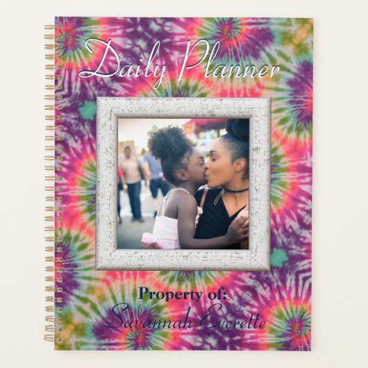 HAMbWG – デイリープランナー-絞り染め – カラー付き写真 プランナー手帳 (正面)