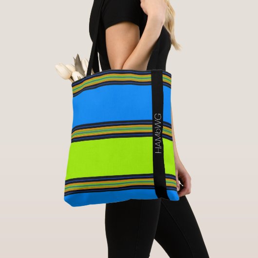 HAMbWG – トートバッグ – 大ストライプ (クローズアップ)