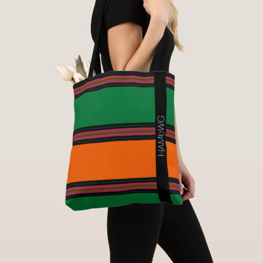 HAMbWG – トートバッグ – 大ストライプ (クローズアップ)