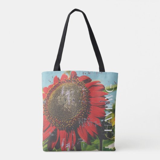 HAMbWG – トートバッグ – 赤ひまわり (裏面)