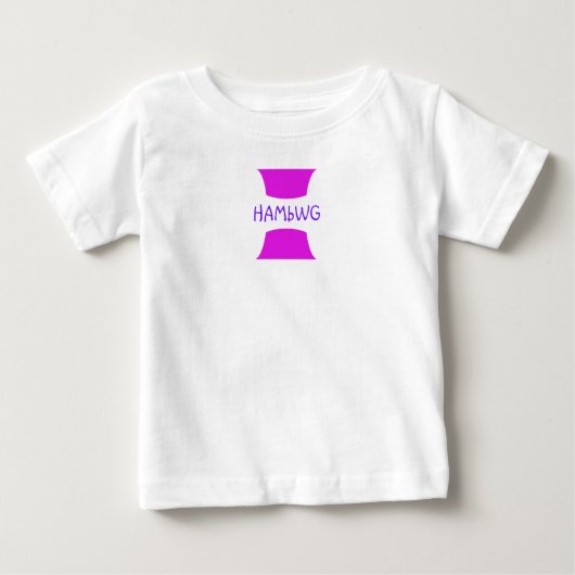 HAMbWG  バイオレットロゴデザインのロンパース ベビーTシャツ (正面)