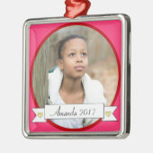 HAMbWG – ピンクと赤とバ縁どナー付き メタルオーナメント (左)