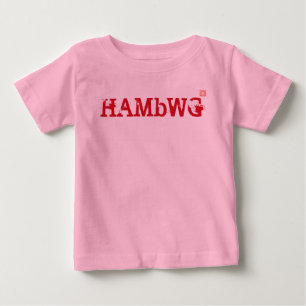 HAMbWG – ピンクと赤プルオーバーフード付きスウェットシャツ ベビーTシャツ