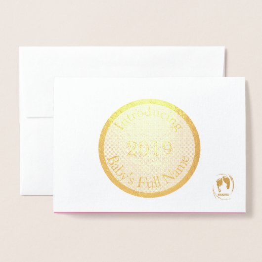 HAMbWG -ベビー発表 箔カード (封筒付き正面)