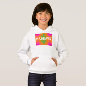 HAMbWG – 子供のTシャツ – ピンクオレンジグリーン (正面フル)