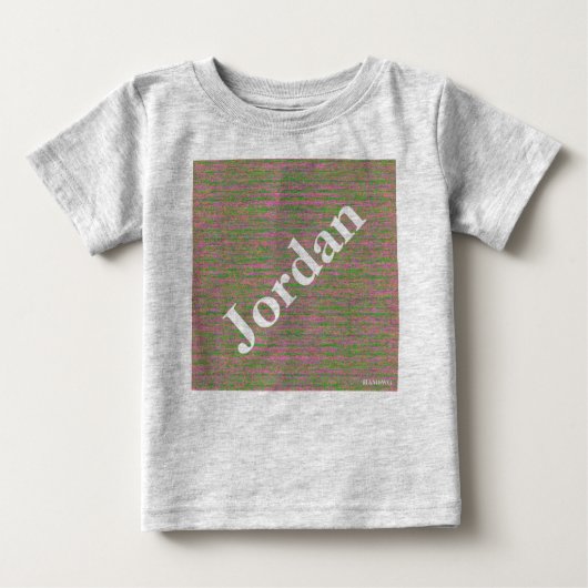 HAMbWG – 子供のTシャツ – ピンクミックスwロゴ ベビーTシャツ (正面)