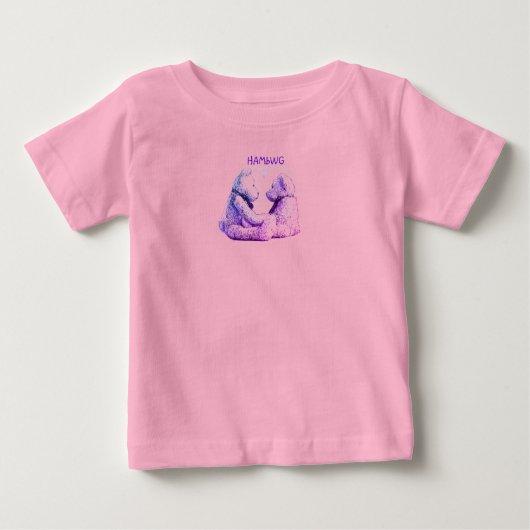 HAMbWG – 子供のTシャツ – Teddy Bear Love ベビーTシャツ (正面)