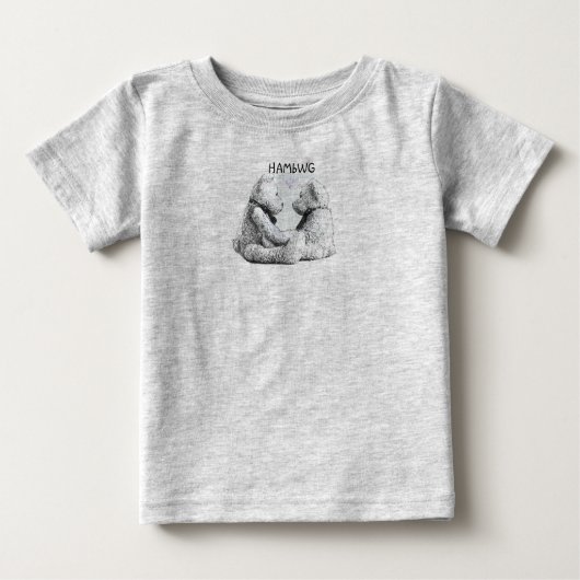 HAMbWG – 子供のTシャツ – Teddy Bear Love ベビーTシャツ (正面)