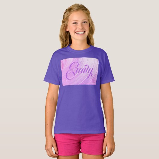 HAMbWG – 子供のTシャツ – Violet Swirl wロゴ Tシャツ (正面フル)