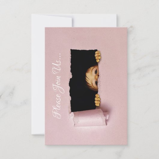 HAMbWG -招待状- Peek-A-Booベビー 招待状 (正面)