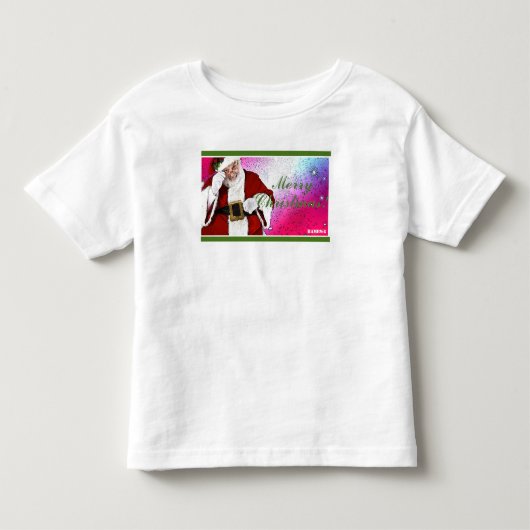 HAMbWG 白色Tシャツ - サンタクロース トドラーTシャツ (正面)