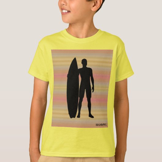 HAMbWG - Tシャツ – グラデーション淡い色のサーファー (正面)