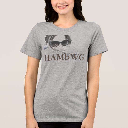 HAMbWG - Tシャツ – HAMbWG B W顔wロゴ4 (正面)
