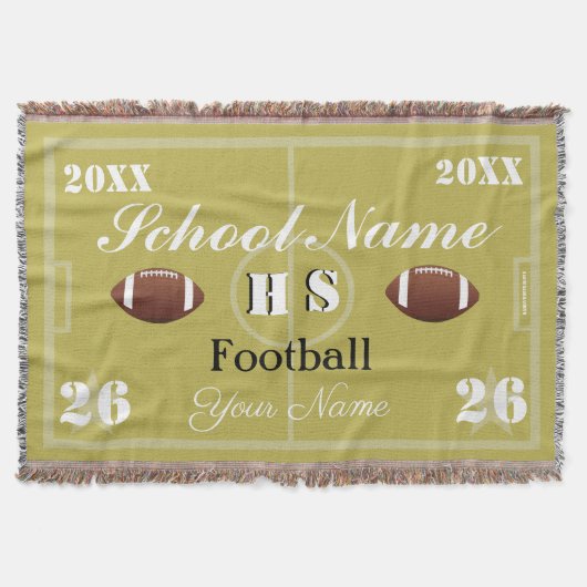 HAMbyWGカスタマイズ可能なサッカーまたはサッカー スローブランケット (正面)