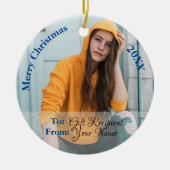 HAMbyWGスクエアオーナメントブルーバラ セラミックオーナメント (正面)