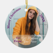 HAMbyWGスクエアオーナメント – バイオレットバラ セラミックオーナメント (正面)