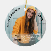 HAMbyWGスクエアオーナメント – パープルバラ セラミックオーナメント (正面)